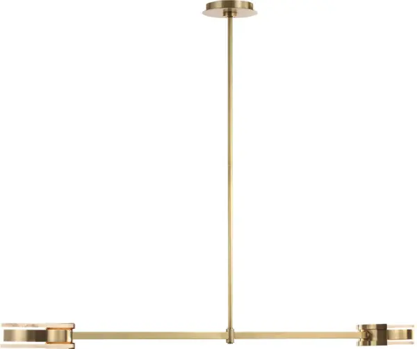 Melange 54" Linear Pendant in Antique-Burnished Brass with Alabaster - Image 5