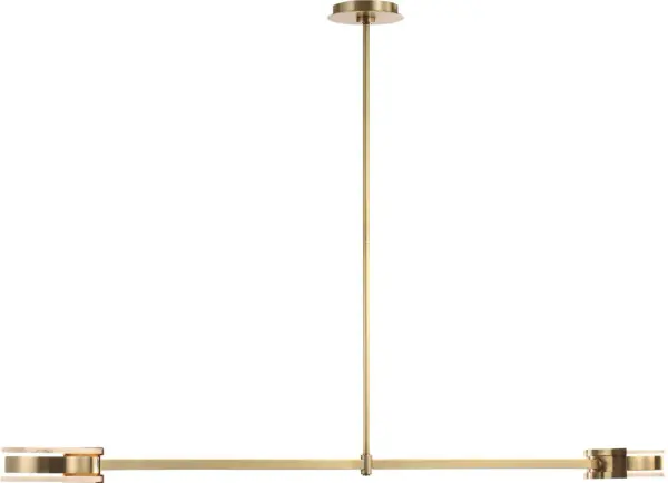 Melange 54" Linear Pendant in Antique-Burnished Brass with Alabaster - Image 6