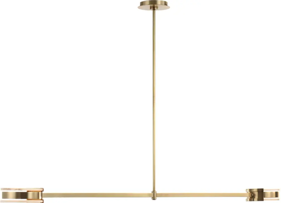 Melange 54" Linear Pendant in Antique-Burnished Brass with Alabaster - Image 6