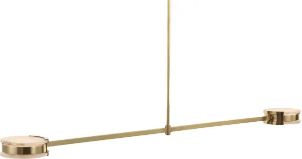 Melange 54" Linear Pendant in Antique-Burnished Brass with Alabaster - Image 7