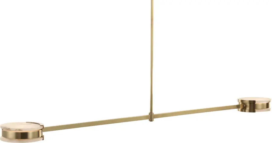 Melange 54" Linear Pendant in Antique-Burnished Brass with Alabaster - Image 7