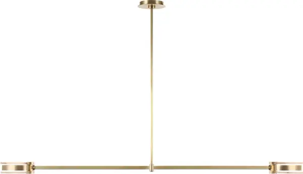 Melange 54" Linear Pendant in Antique-Burnished Brass with Alabaster - Image 8