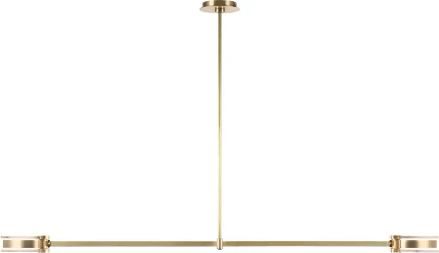 Melange 54" Linear Pendant in Antique-Burnished Brass with Alabaster - Image 8