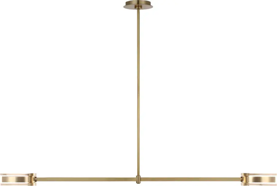 Melange 54" Linear Pendant in Antique-Burnished Brass with Alabaster - Image 9