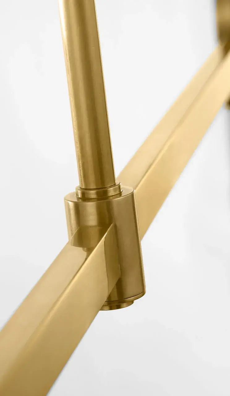 Melange 54" Linear Pendant in Antique-Burnished Brass with Alabaster - Image 10