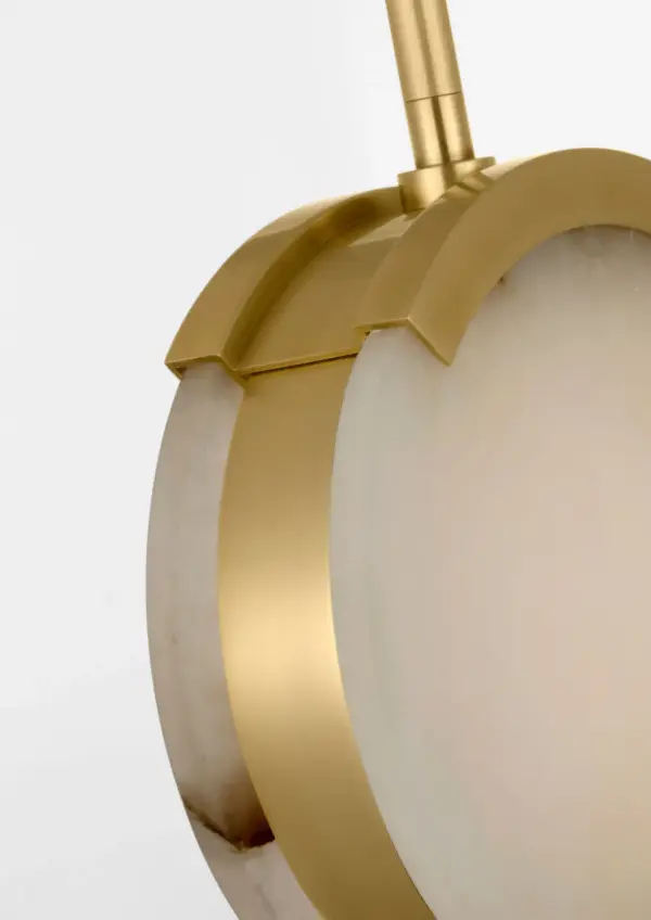 Melange 7" Pendant in Antique-Burnished Brass with Alabaster - Image 5