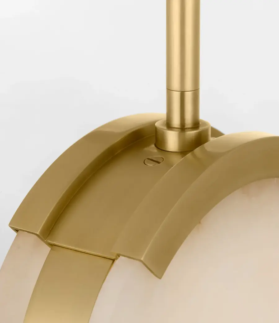 Melange 7" Pendant in Antique-Burnished Brass with Alabaster - Image 6