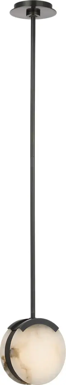 The Melange 7" pendant combines transitional styling with natural alabaster for a sophisticated, warm ambiance. Its compact size makes it perfect for multiples over islands or as accent lighting in intimate spaces. - alternate view