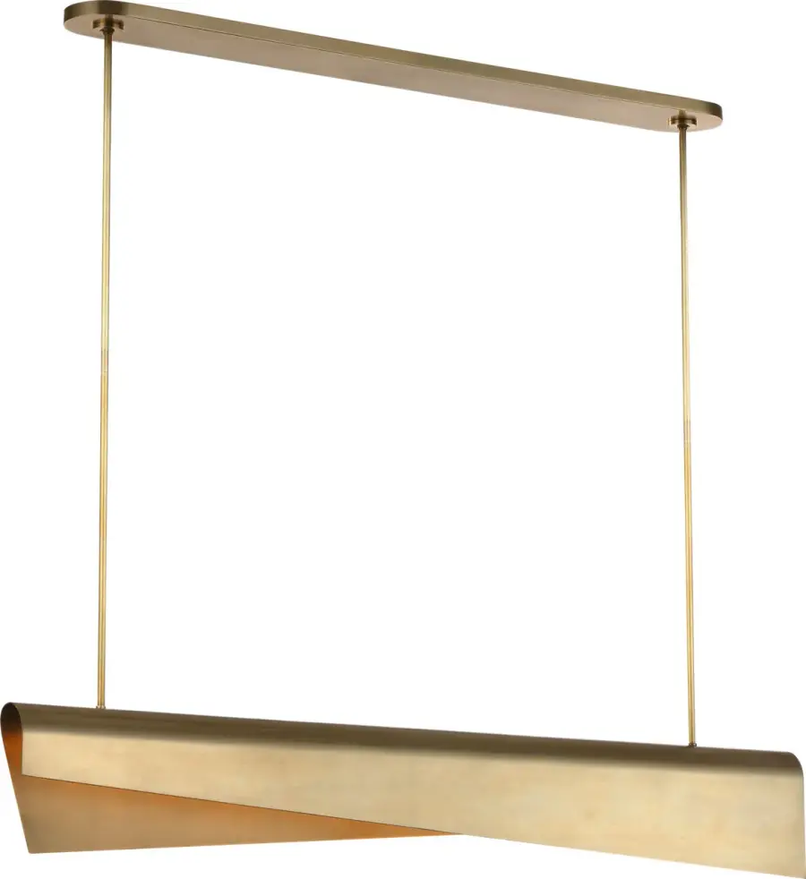 Sophisticated 48" Linear Pendant with Warm Brass Finish - Image 2