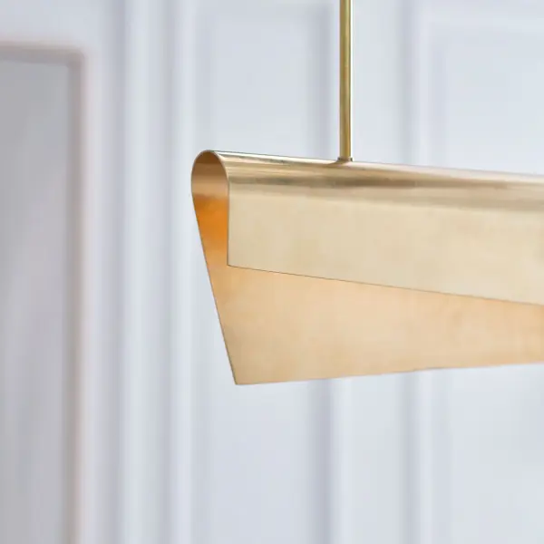 Sophisticated 48" Linear Pendant with Warm Brass Finish - Image 8