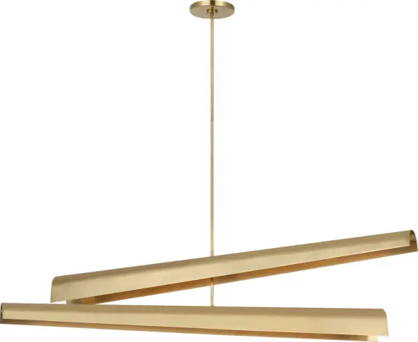 The Piel 52" chandelier combines contemporary elegance with practical versatility. Its multi-positional design allows for customized configurations, while the antique-burnished brass finish adds warmth and sophistication to any space. - alternate view