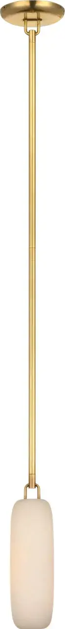Formosa 11" Single Pendant in Antique-Burnished Brass with Alabaster - Image 1
