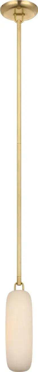 Formosa 11" Single Pendant in Antique-Burnished Brass with Alabaster - Image 2