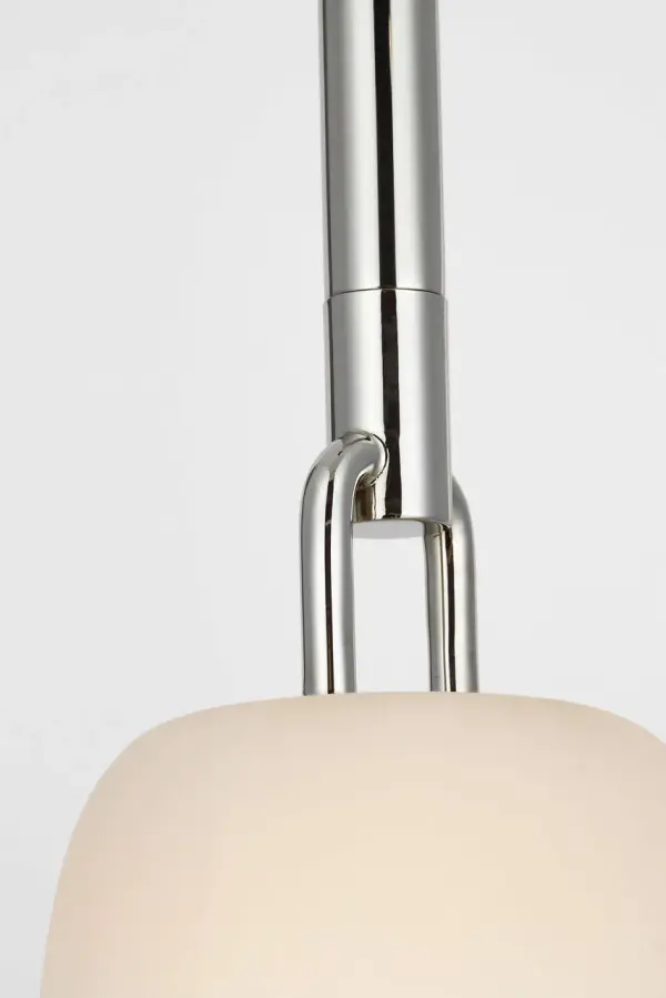 Formosa 11" Single Pendant in Polished Nickel with Alabaster - Image 9