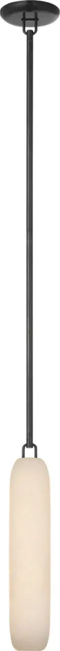 Formosa 17" Single Pendant in Bronze with Alabaster - Image 1