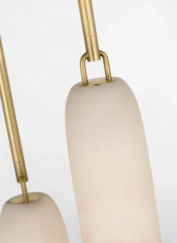 Formosa 3-Light Pendant in Antique-Burnished Brass with Alabaster - Image 6