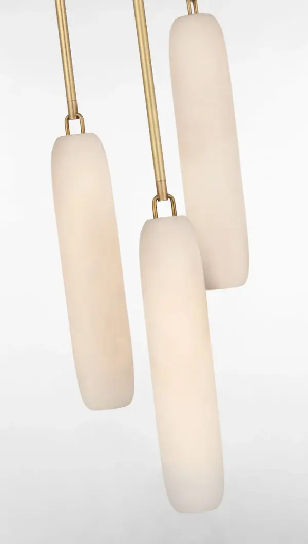 Formosa 3-Light Pendant in Antique-Burnished Brass with Alabaster - Image 10