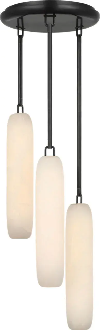 The Formosa pendant combines classic bronze metalwork with natural alabaster shades, creating a sophisticated lighting solution that bridges traditional and contemporary design. Perfect for dining spaces and entryways. - alternate view