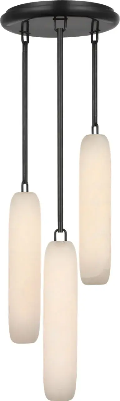 Formosa 3-Light Pendant in Bronze with Alabaster - Image 3
