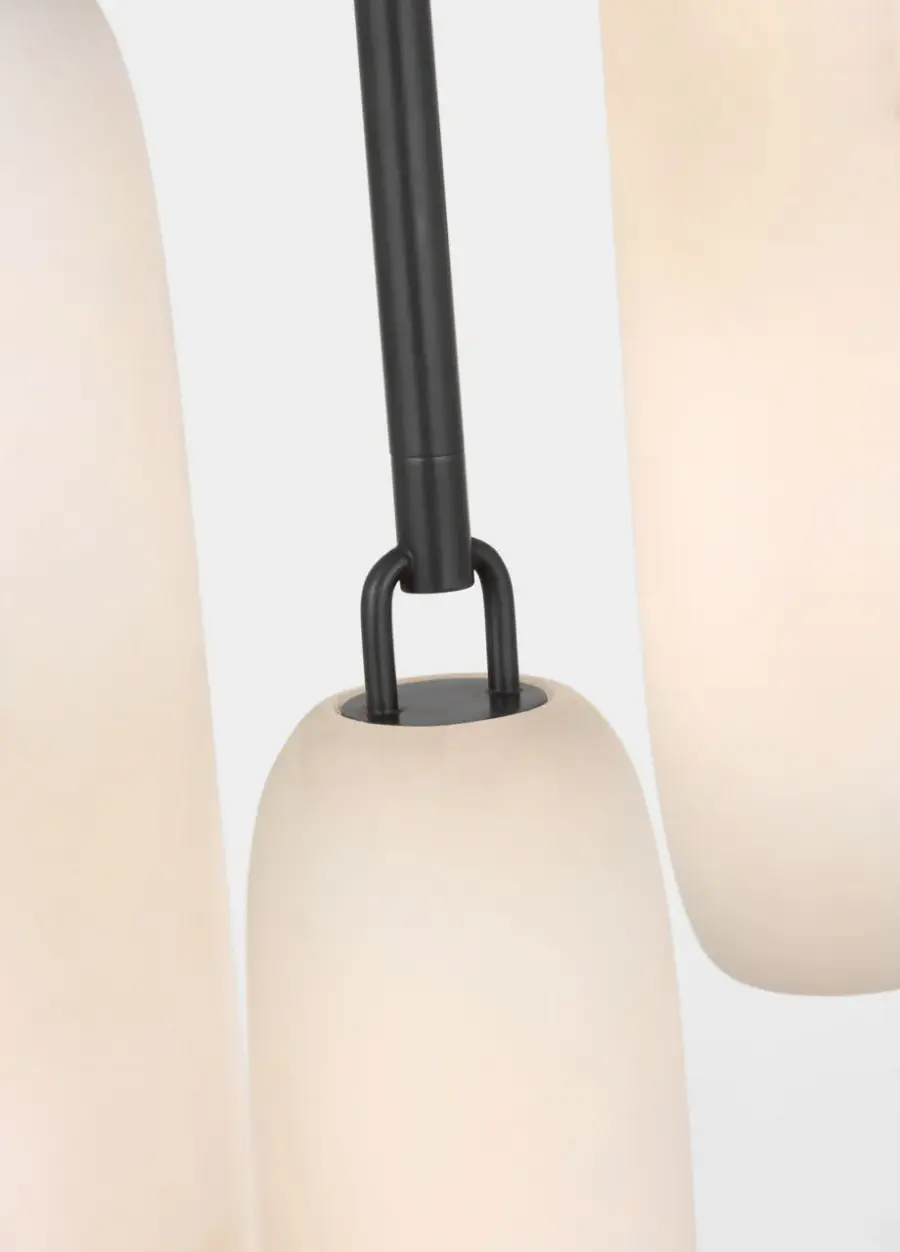 Formosa 3-Light Pendant in Bronze with Alabaster - Image 4