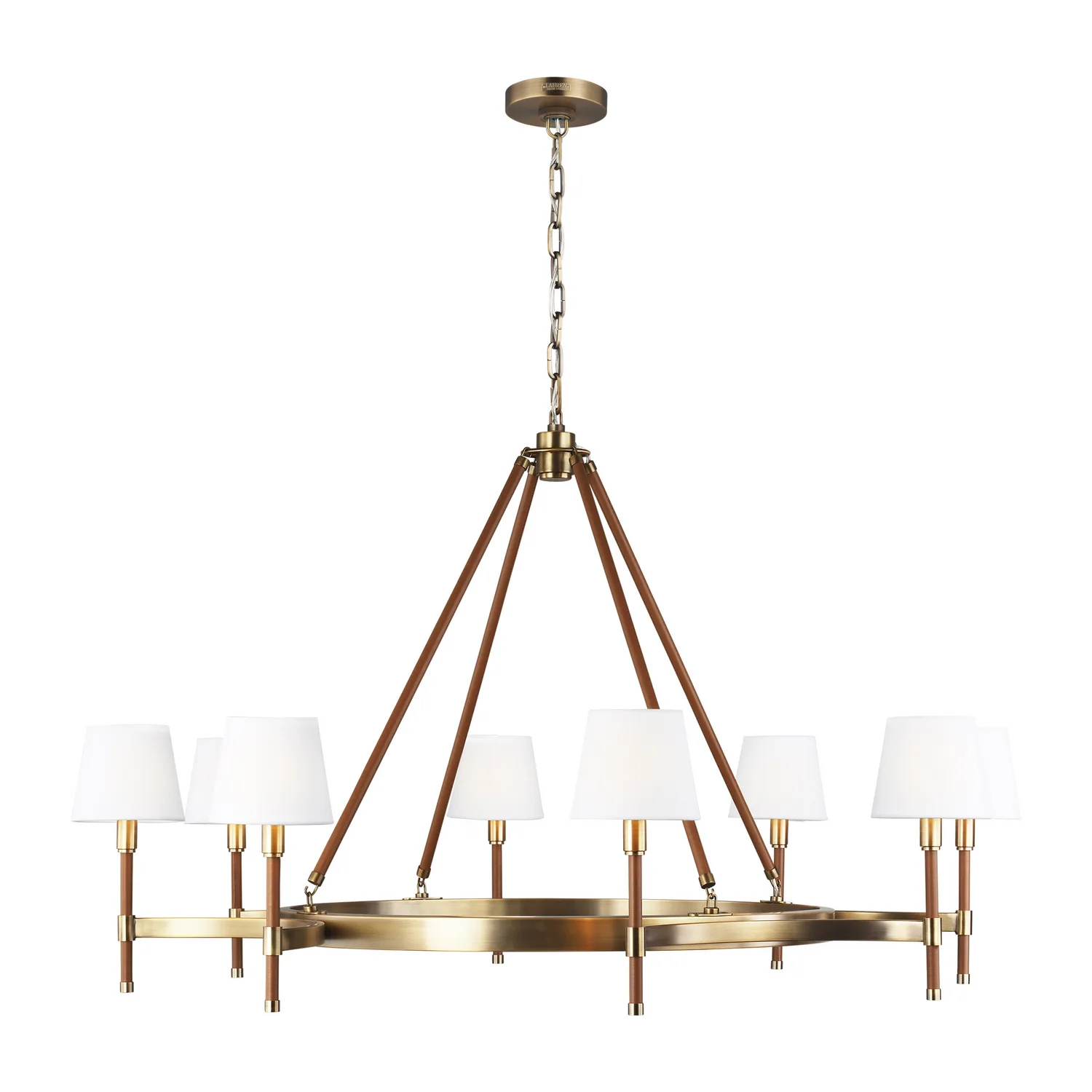 Katie Eight Light Chandelier in Time Worn Brass