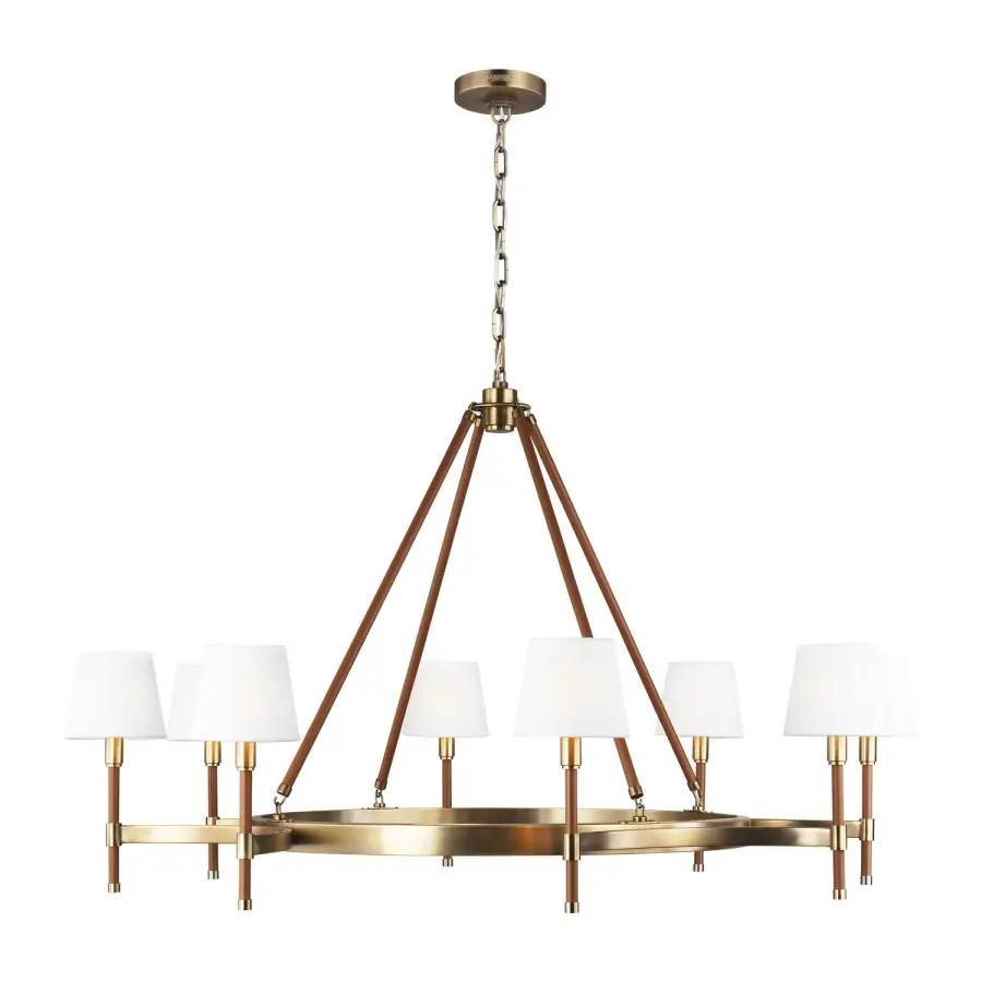 Katie Eight Light Chandelier in Time Worn Brass