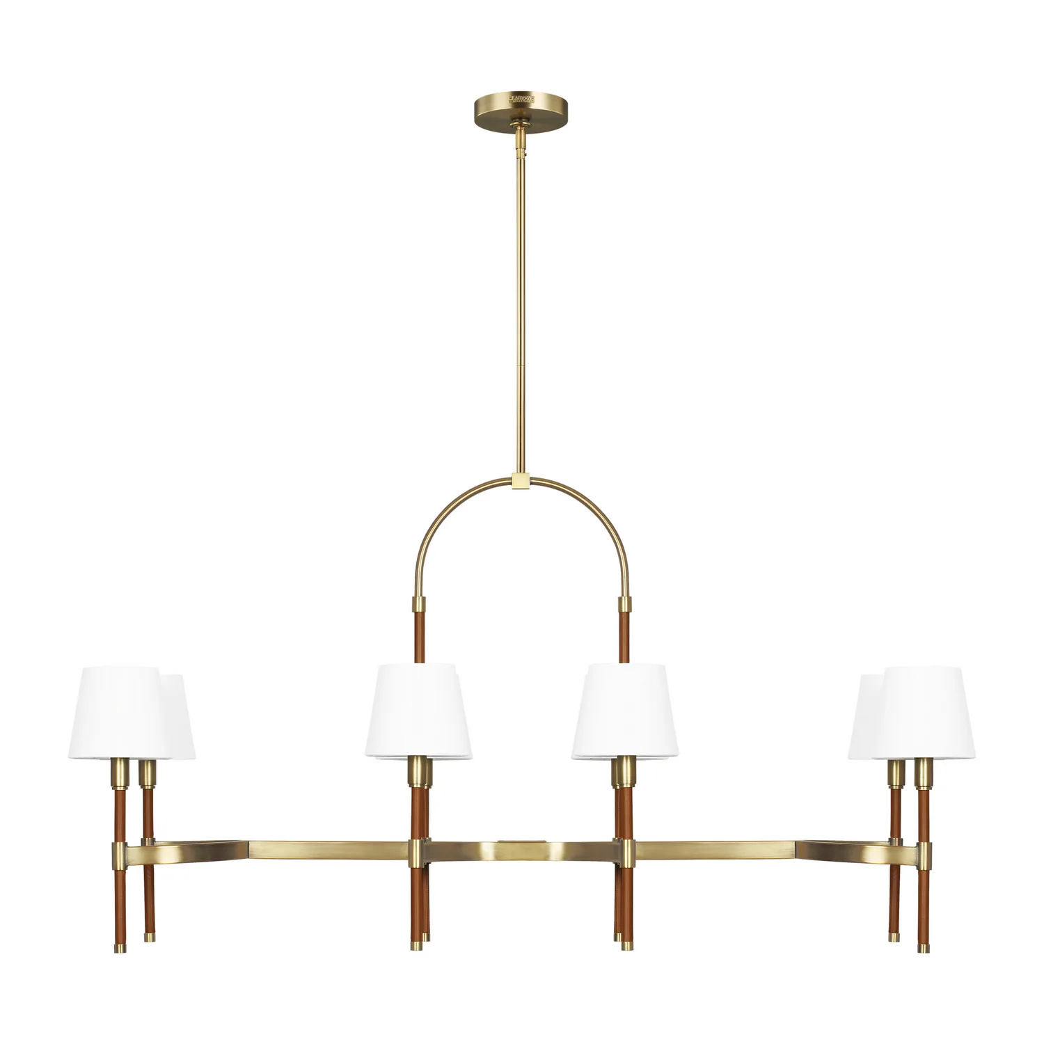 Katie Eight Light Linear Chandelier in Time Worn Brass