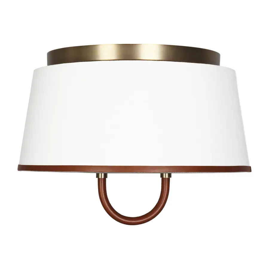 Katie Two Light Flush Mount in Time Worn Brass