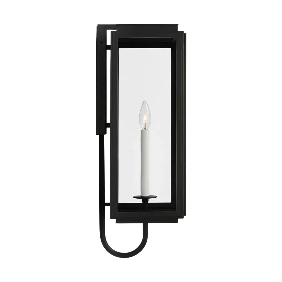 Edgar One Light Wall Lantern in Textured Black