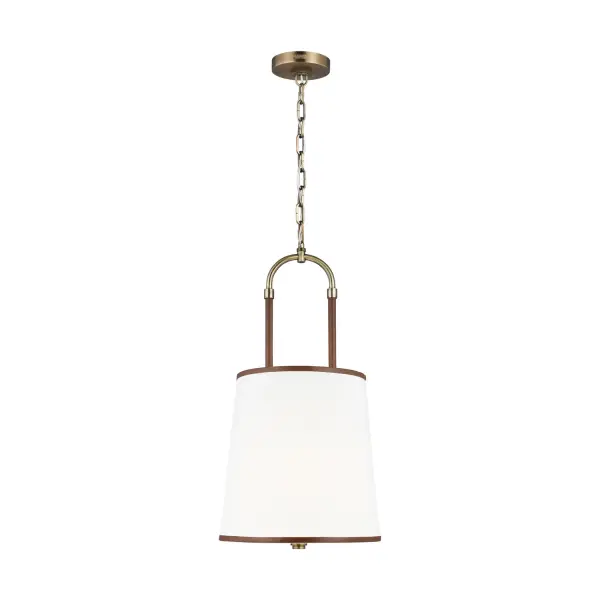 Katie One Light Pendant in Time Worn Brass