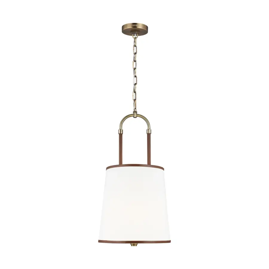 Katie One Light Pendant in Time Worn Brass