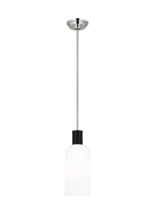 Hadley One Light Pendant in Polished Nickel