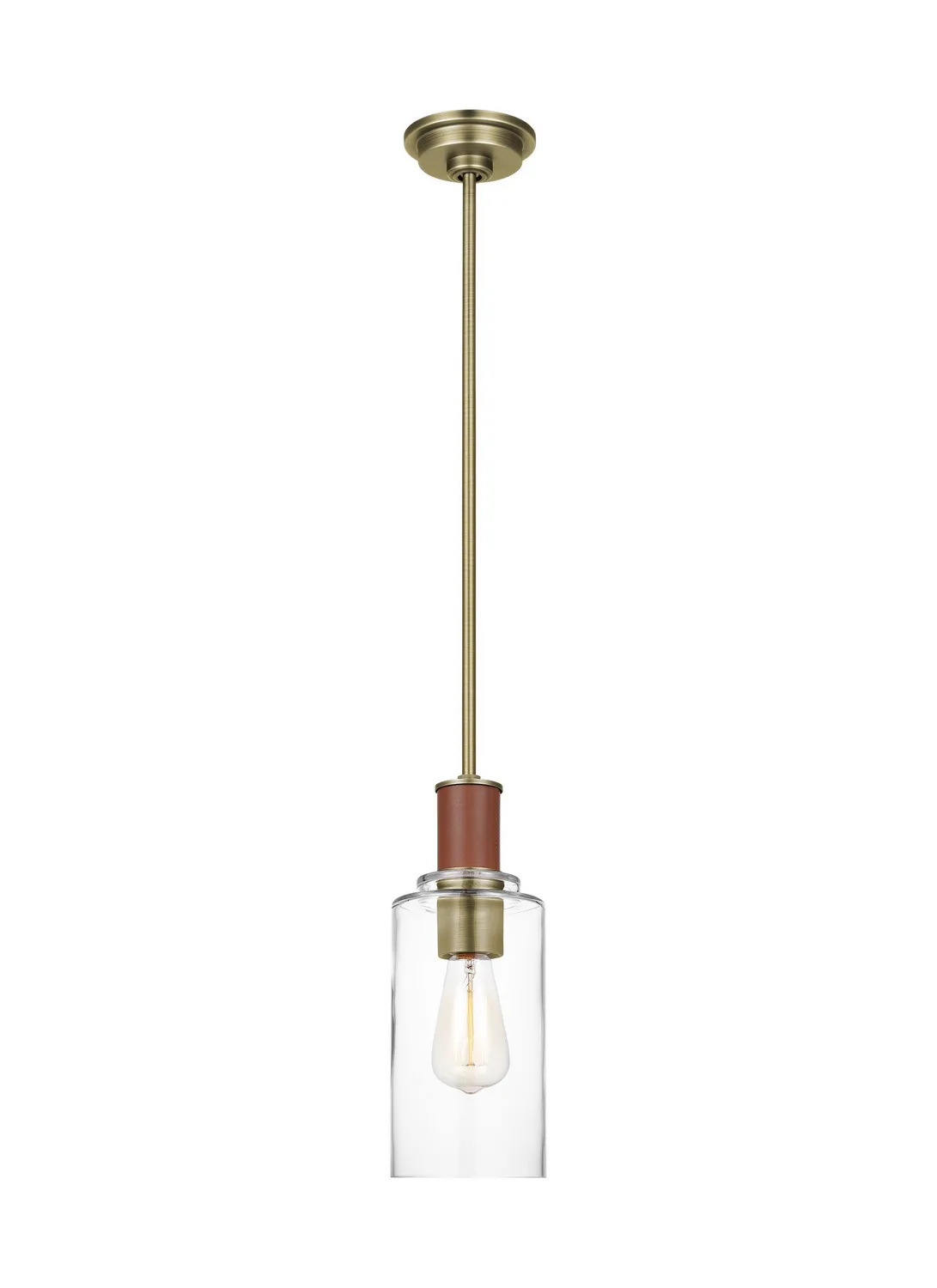 Hadley One Light Pendant in Time Worn Brass