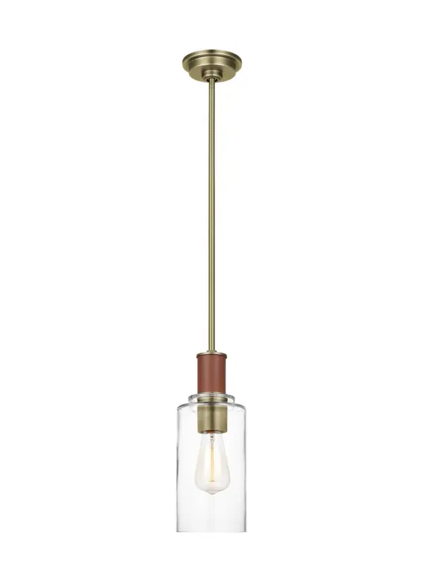 Hadley One Light Pendant in Time Worn Brass