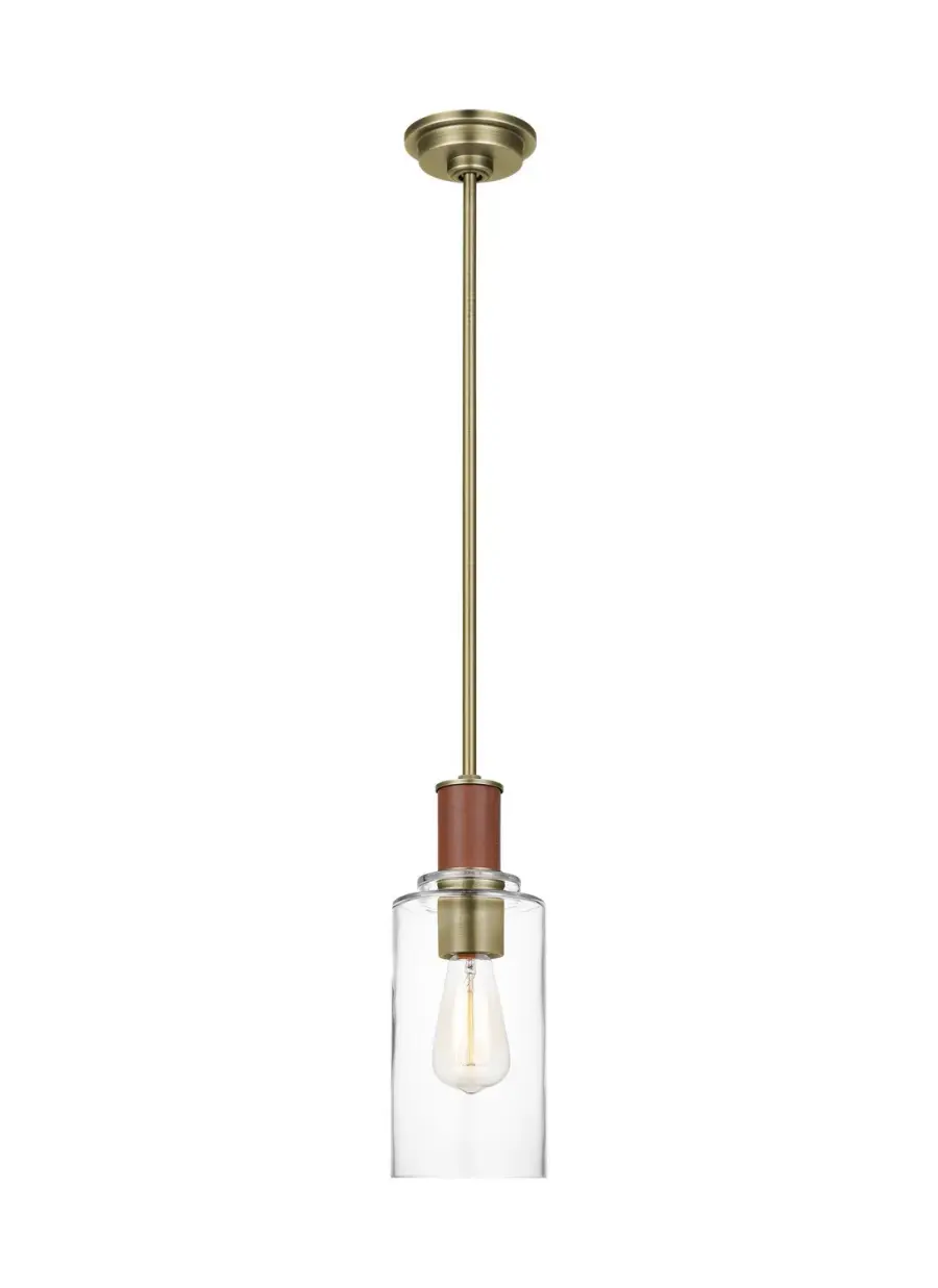 Hadley One Light Pendant in Time Worn Brass