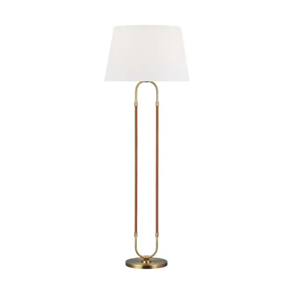 Katie One Light Floor Lamp in Time Worn Brass