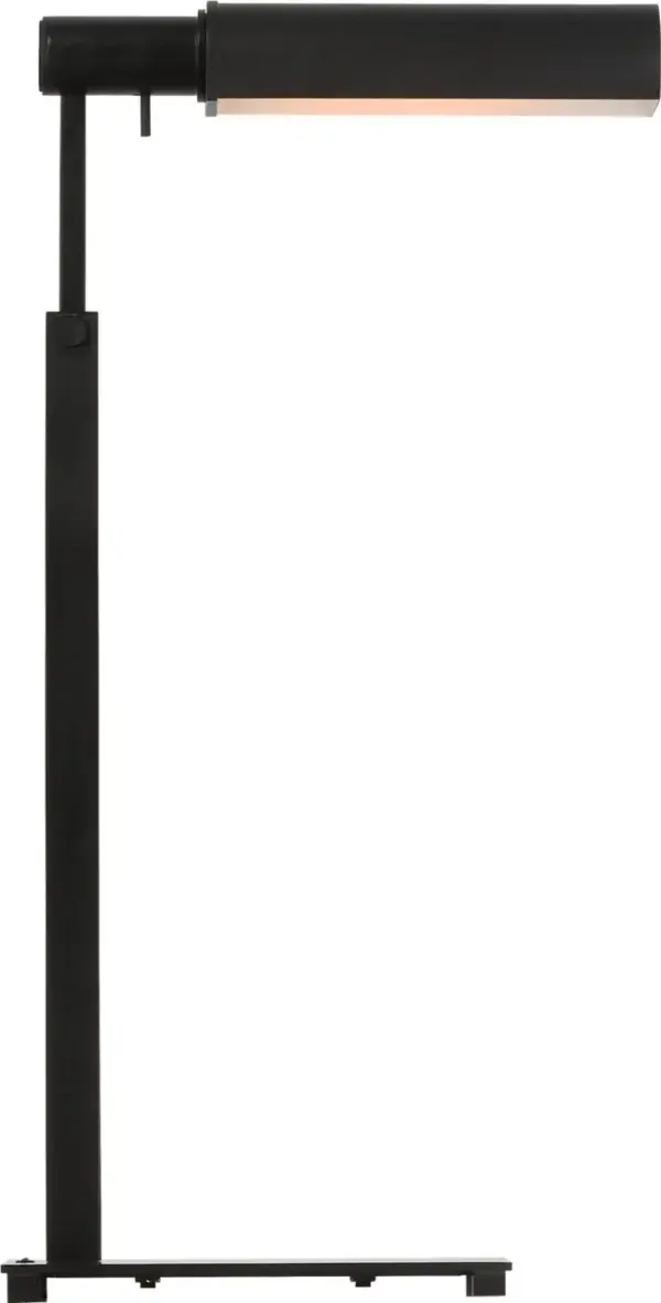 The Leonard Small Task Floor Lamp combines modern industrial design with practical functionality. Its adjustable cylindrical shade directs light precisely where needed, while the matte aged iron finish and geometric base add contemporary style.
