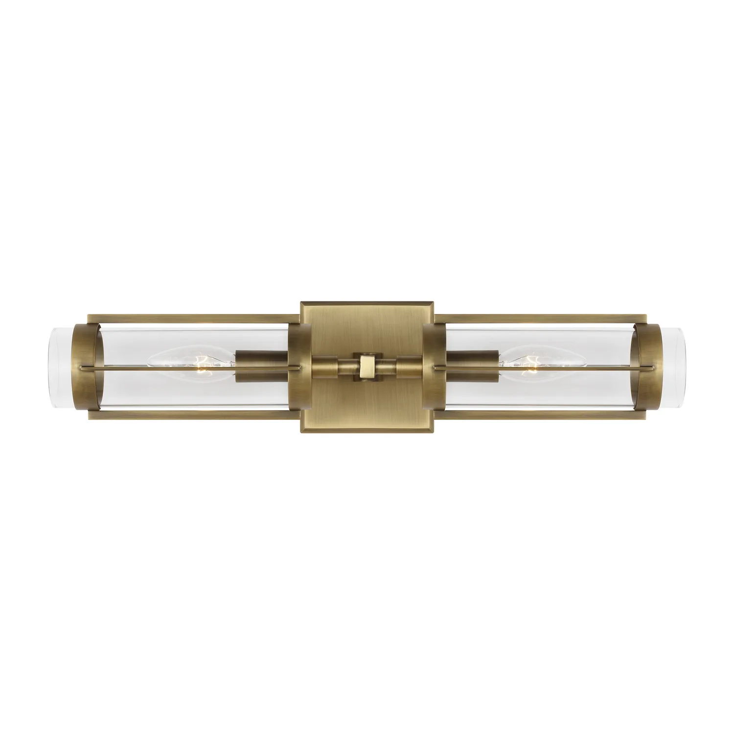 Flynn Two Light Wall Sconce in Time Worn Brass