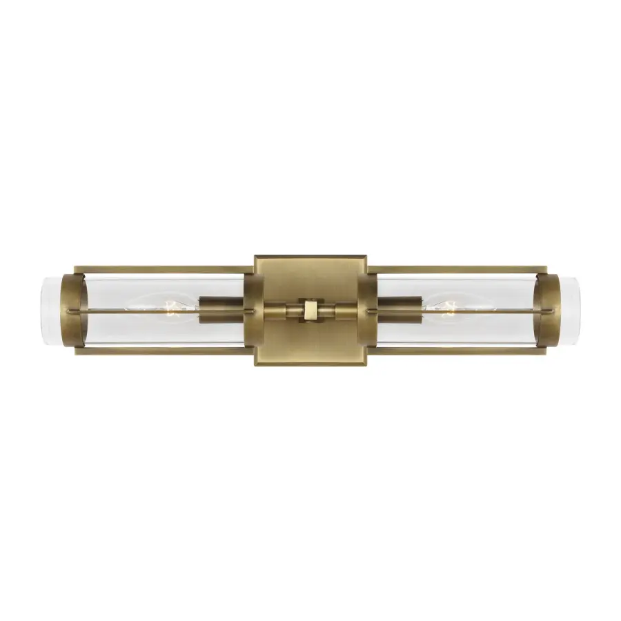 Flynn Two Light Wall Sconce in Time Worn Brass