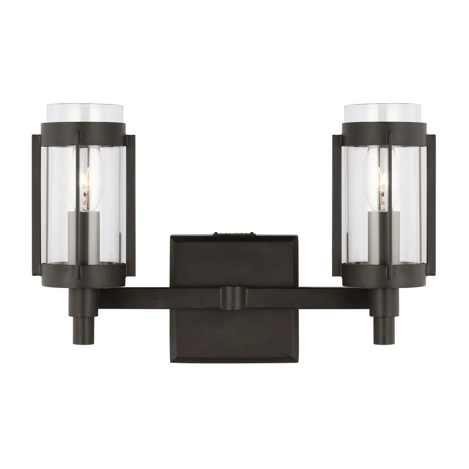Flynn Two Light Bath Vanity in Aged Iron