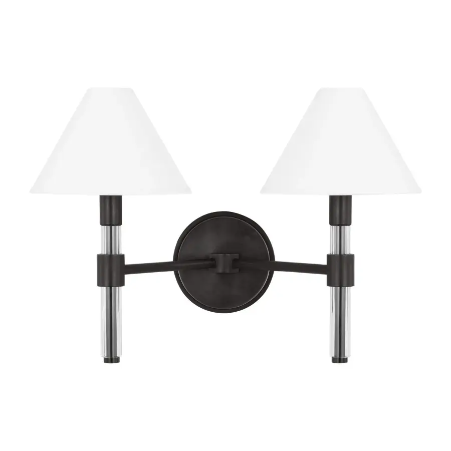 Robert Two Light Bath Vanity in Aged Iron