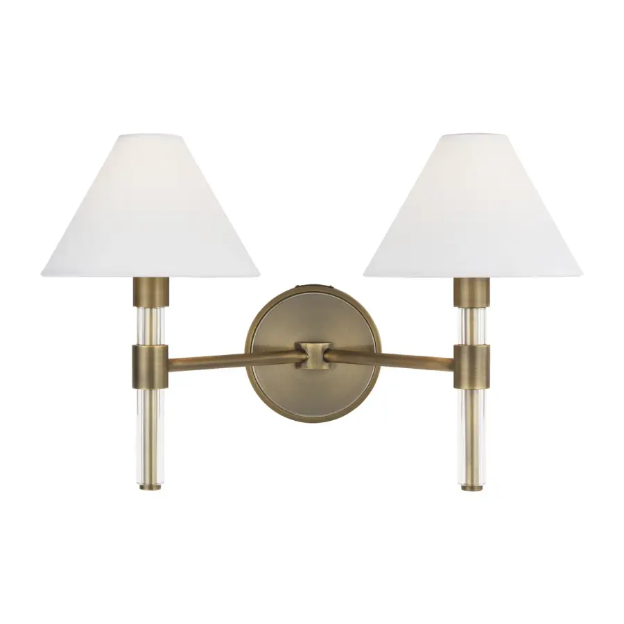 Robert Two Light Vanity in Time Worn Brass