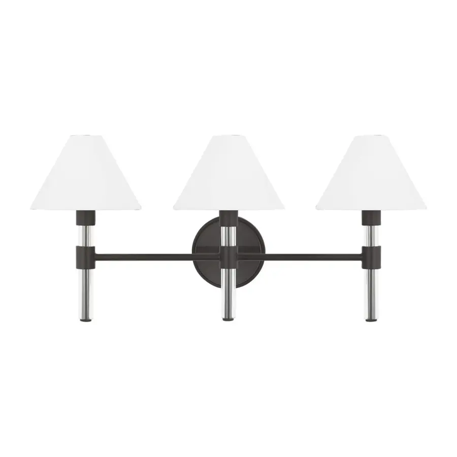 Robert Three Light Bath Vanity in Aged Iron