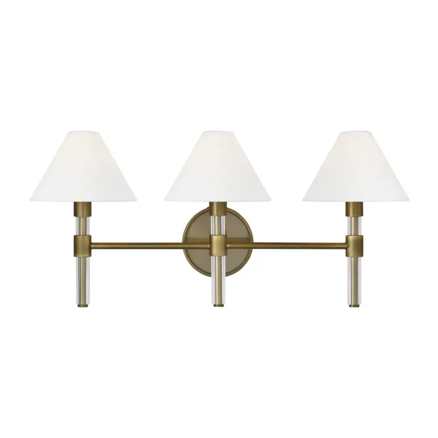 Robert Three Light Vanity in Time Worn Brass