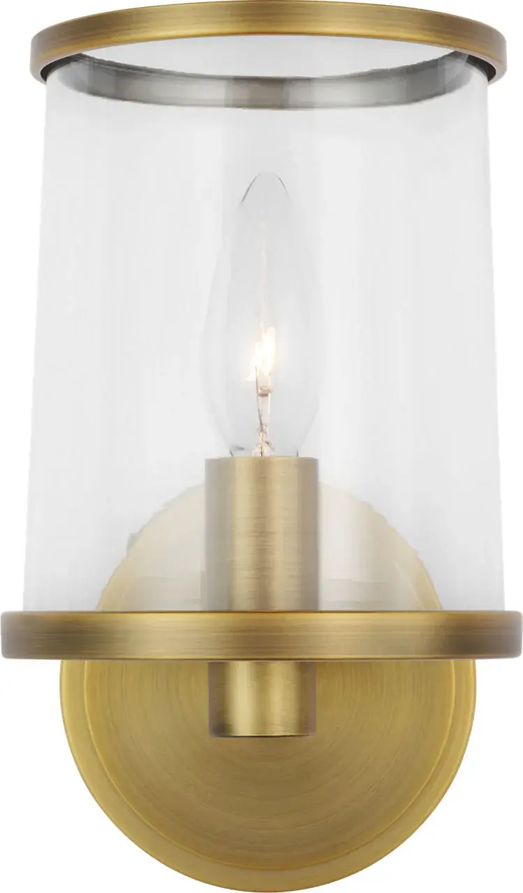 Reynolds Small Vanity Light in Time Worn Brass - Image 1