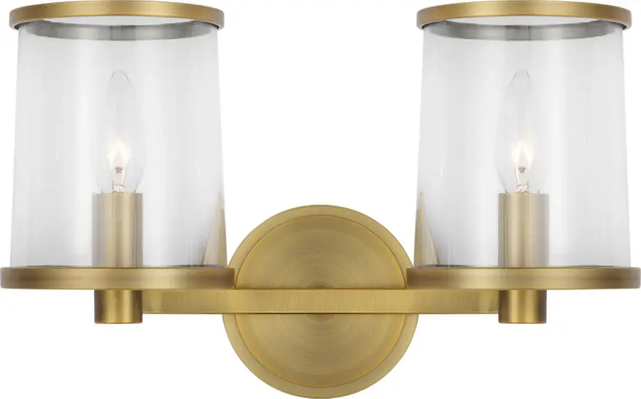 Reynolds Medium Vanity Light in Time Worn Brass - Image 2