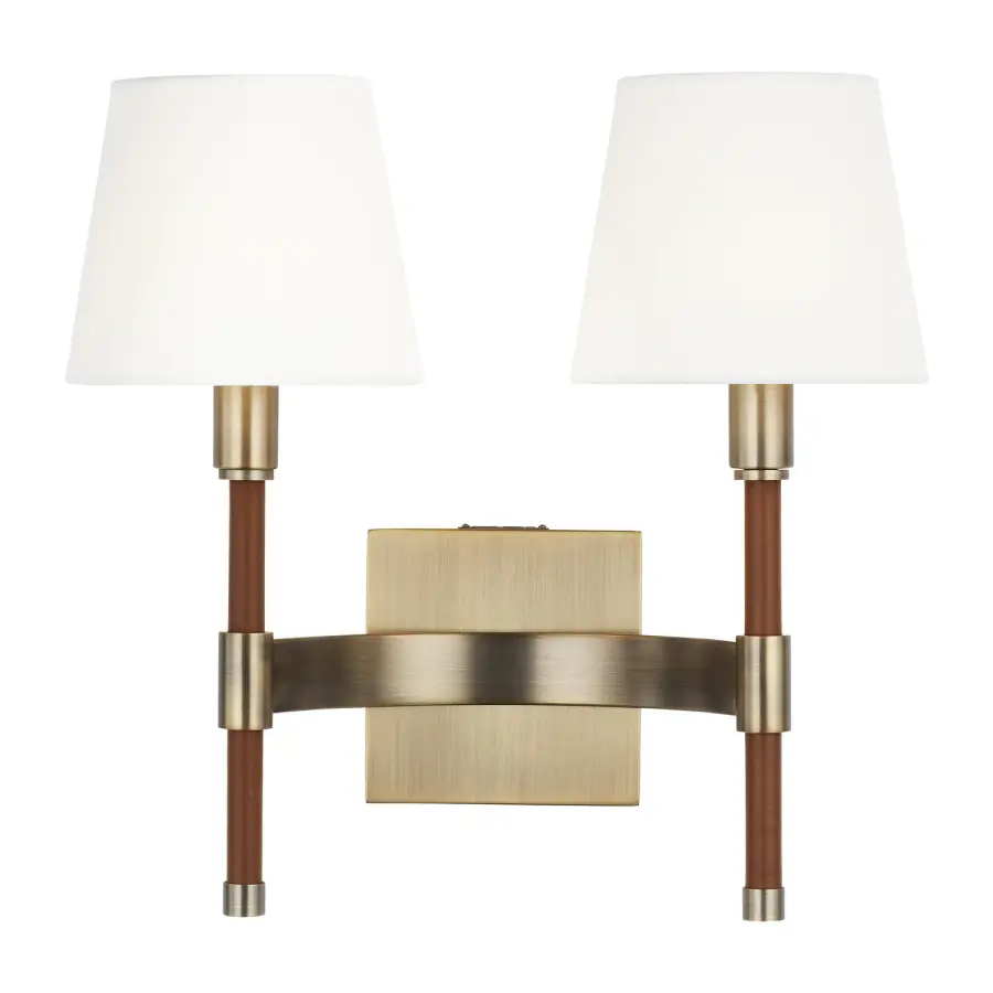 Katie Two Light Wall Sconce in Time Worn Brass