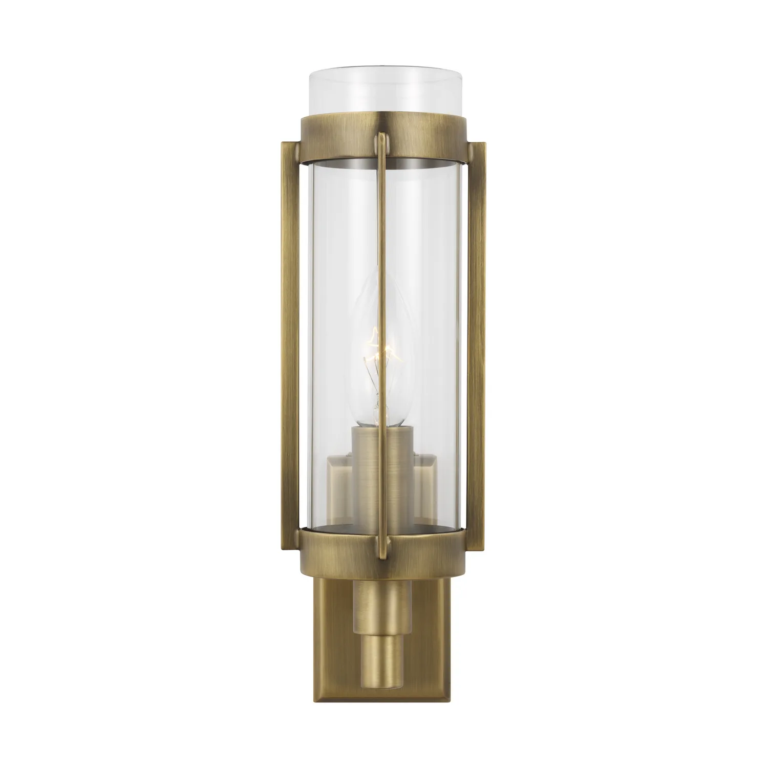 Flynn One Light Wall Sconce in Time Worn Brass