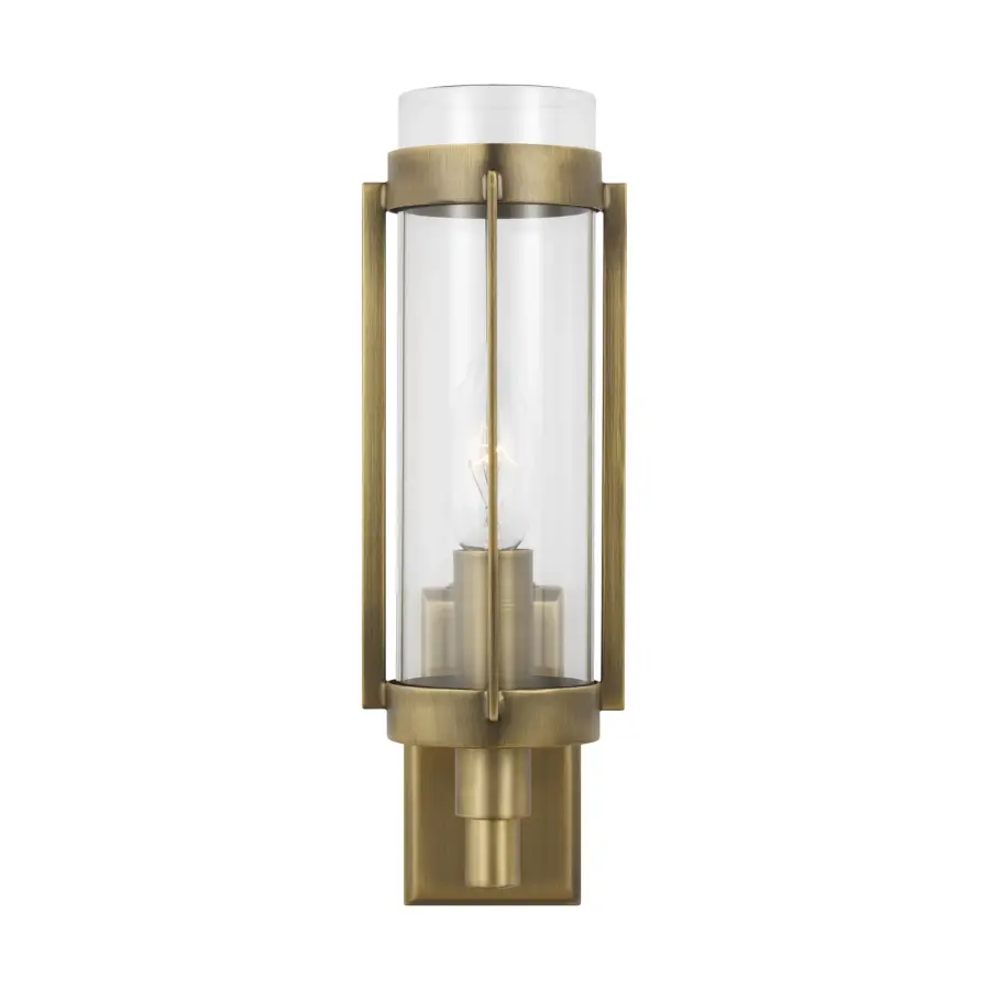 Flynn One Light Wall Sconce in Time Worn Brass