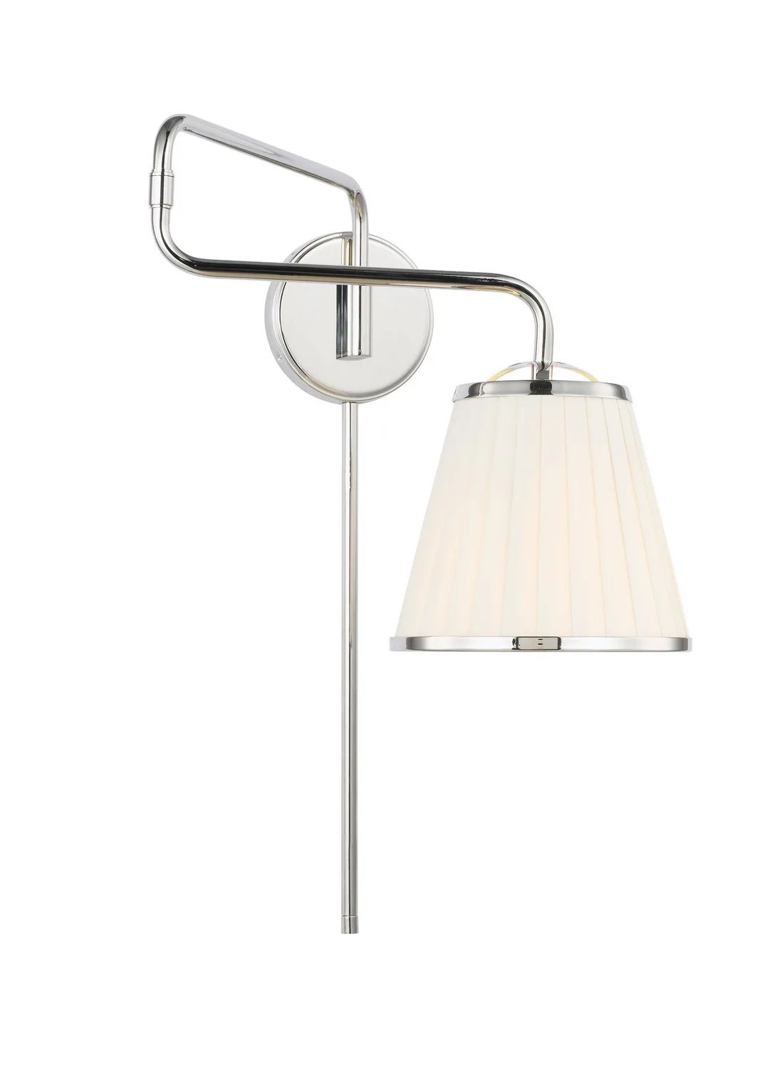 Esther One Light Swing Arm Wall Sconce in Polished Nickel
